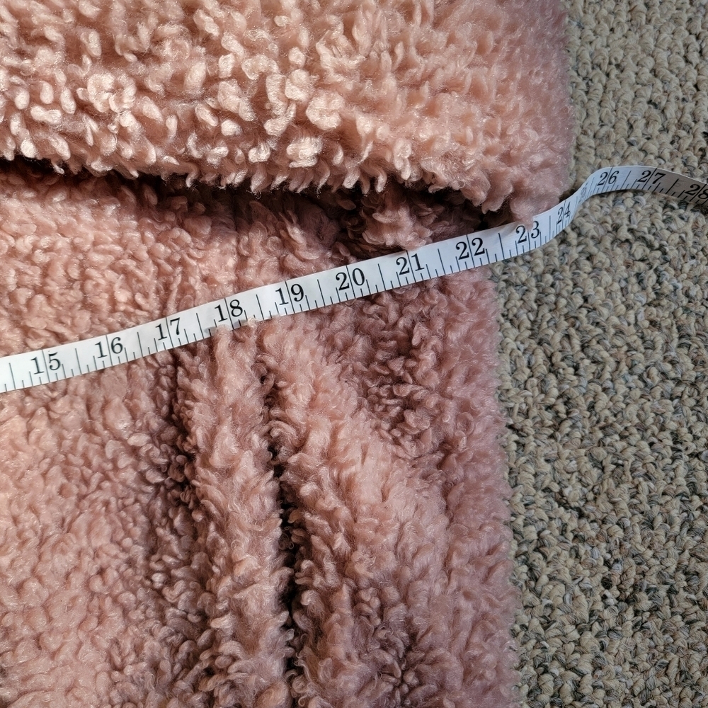 Love Tree Teddy Jacket Mauve Large Bomber Style Zip Front - Picture 13 of 14